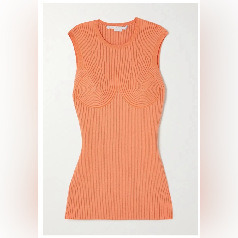 NWT *STELLA MCCARTNEY* RIBBED KNIT BUSTIER SHAPING TOP- SIZE 36 - Picture 10 of 11